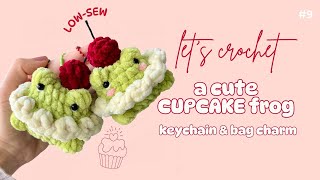 🧁🐸How to crochet LOW-SEW cupcake frog for MARKETS | Easy Free Pattern #crochetfrog#kawaiicrochet