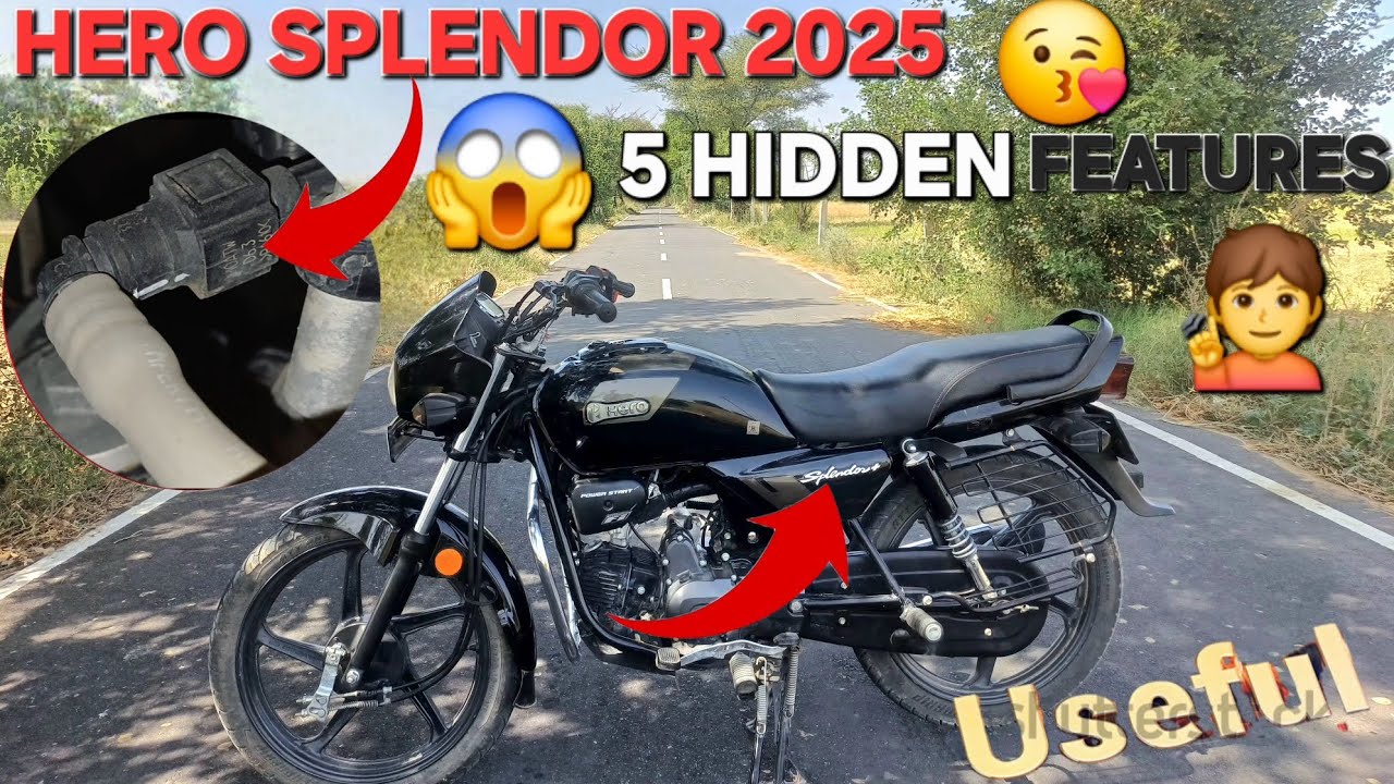 HERO SPLENDOR 2025 ! 5 HIDDEN FEATURES ! जो किसी को भी नही पता 😱 #herosplendor #hidden #features