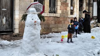 Jerusalem Snow - Ultra Orthodox areas שכונות חרדיות ירושלים בשלג