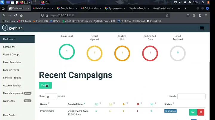 Gone Phishing - Setting up GoPhish Phishing Simulator