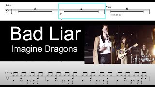 Imagine Dragons Bad Liar｜Tempo 90｜動態鼓譜完整版