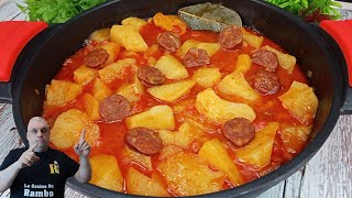 PATATAS A LA RIOJANA RECETA TRADICIONAL (GUISO DE PAPAS CON CHORIZO)  Receta Muy Barata.