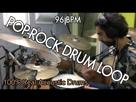 Pop-Rock Free Drum Loop (96 bpm) | 100% Real Acoustic Drums | Download Now!