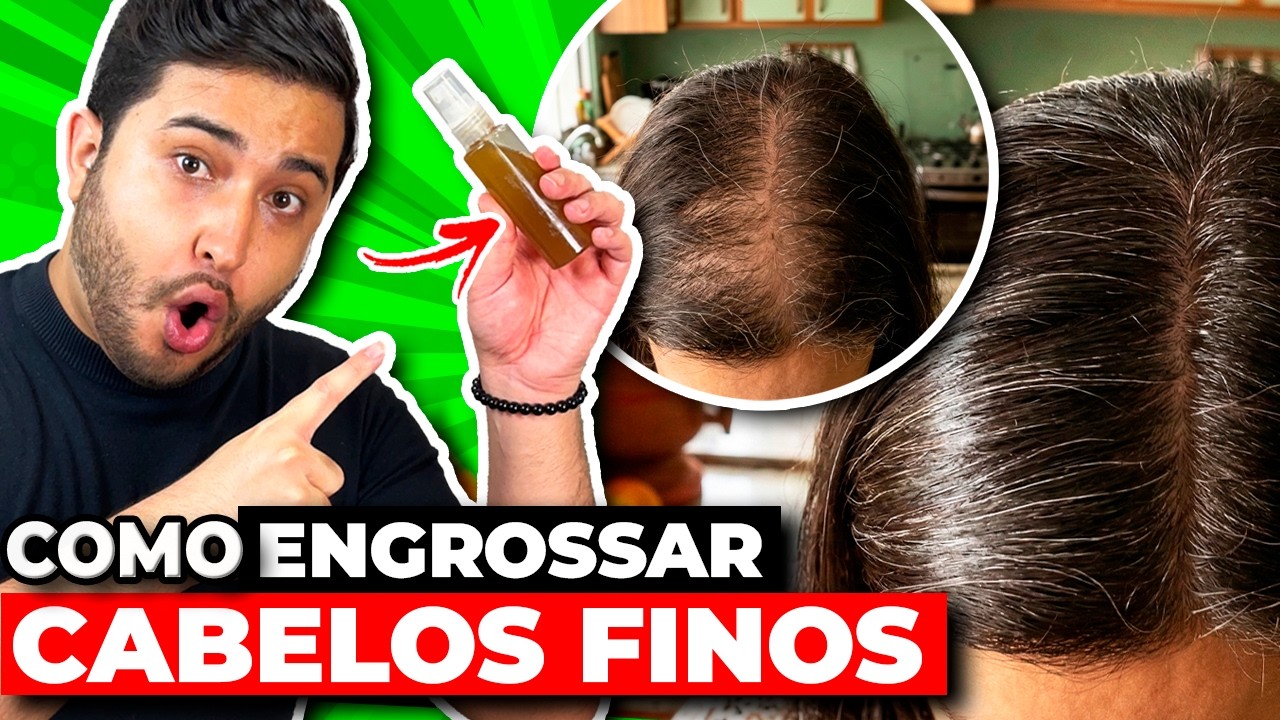 Cabelos FINOS Nunca Mais! Receita para ENGROSSAR OS FIOS e Ganhar Volume!