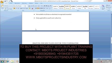 DESIGN AND FABRICATION OF MINI WATER DOCTOR WITH TEMPERATURE AUTO CUTOFF MECHANICAL PROJECT