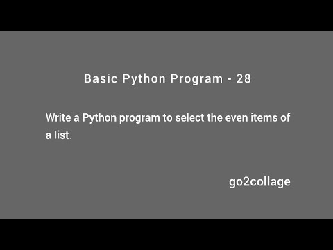 EP 28 | Language Python | Basic Program I go2collage - YouTube