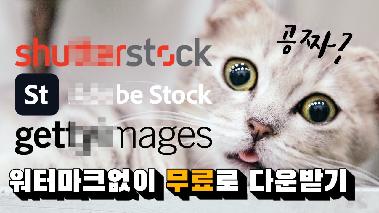 셔터스톡, 어도비스톡, 게티이미지에서 워터마크없이 다운 - YouTube