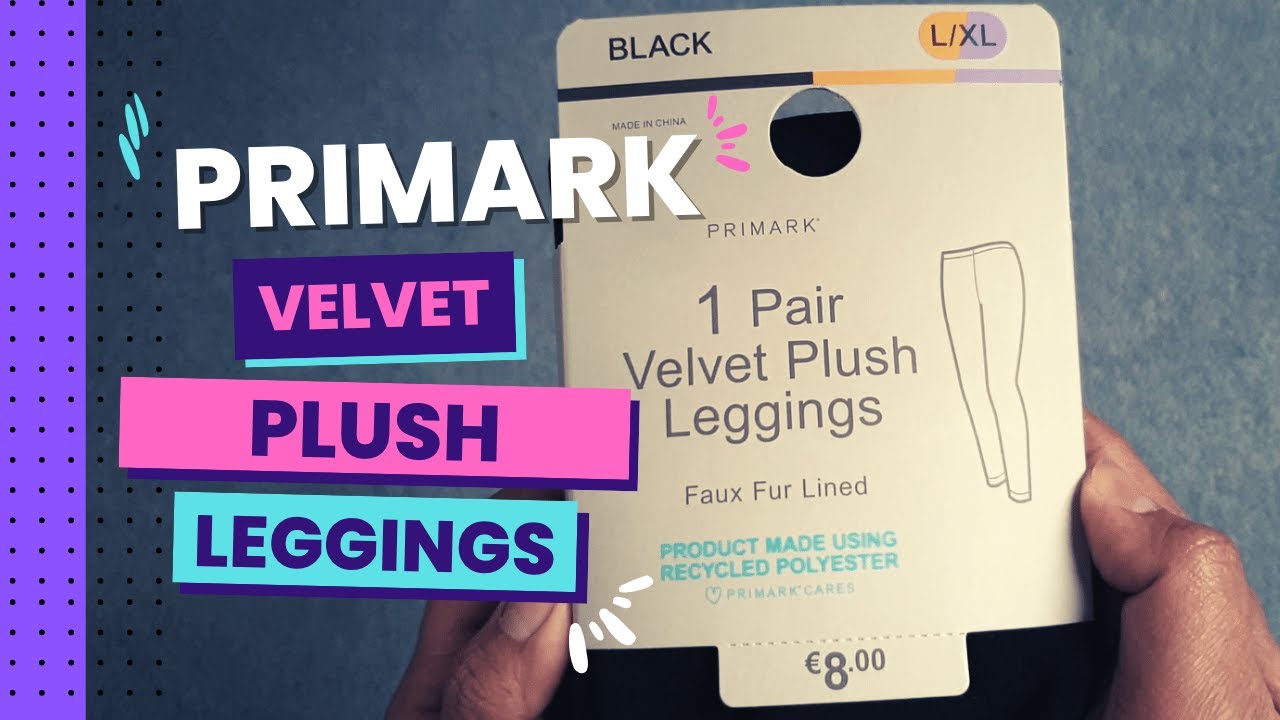 Primark Velvet Plush Leggings Faux Fur Lined All Sizes Black Grey