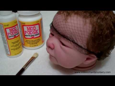 How I glue my reborn doll hair - Nikki Holland vlog #14