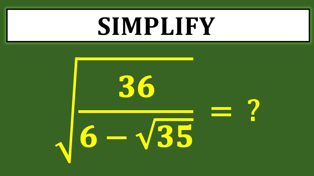 Nice Square Root Math Simplification Problem | Algebra Problems | Maths ...