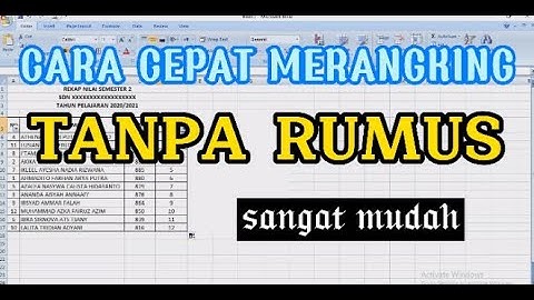 CARA CEPAT MERANGKING DI EXCEL TANPA RUMUS - HOW TO RANK QUICKLY IN EXCEL WITHOUT A FORMULA