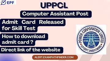 UPPCL || Computer Assistant Post || Admit Card Released for Skill Test ||