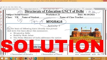 Class 7 Social Science 1/10/21 sst Worksheet 21 English medium wednesday 1October Class7 Worksheet21