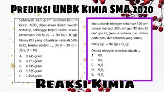 Prediksi unbk kimia sma 2020 : stoikiometri reaksi