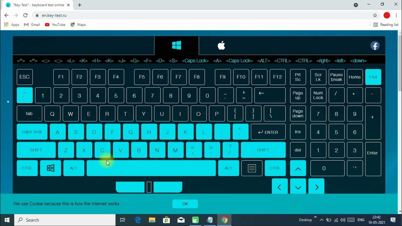 Keyboard Testing Check Keypad Keys working or not working without