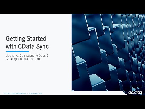 YouTube Thumbnail: Start with CData Sync Part 1: Licensing, Creating Connections, and Creating a Replication Job