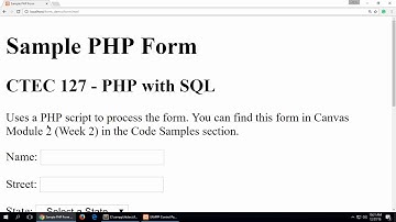 Processing an HTML Form with PHP  - Part 1