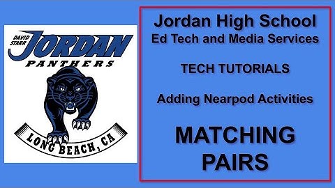 Nearpod Activities-Matching Pairs