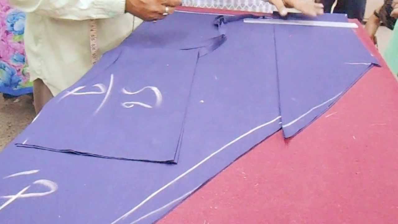 Simple Joint Salwar Cutting Method Pattern-How To Cut Salwar Kameej