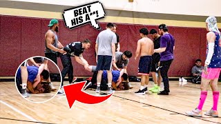 HE GOT SLAMMED TO THE GROUND.. HUGE FIGHT BREAKS OUT AT THE GYM! (Mic'd Up 5v5 Basketball)