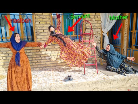 در غیاب وحید نصیبه مرتکب جنایت می شود و خدمتکار خانه را از روی چهارپایه به پایین می اندازد