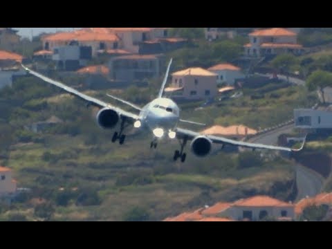INCREDIBLE || Airbus Industrie "PLAYING" with Madeira STRONG wind || A321NEO