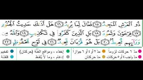 سورة البروج-آيات 17-22-بصوت الحصرى المعلم بدون ترديد الاطفال