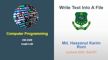 File Example 1: Writing into a Text File: C Programming Bangla Tutorial [by HK Roni]