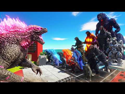 What If GODZILLAS Faced 3 LEVELS OF GROWING Evolved Godzilla? | ARBS Simulator