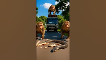 Real-life jungle hero: Monkey saves bus passenger from snake bite! #shorts #ai #monkey