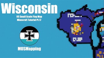 Wisconsin - Small Scale US State Flag Map Minecraft Tutorial [Part 17]