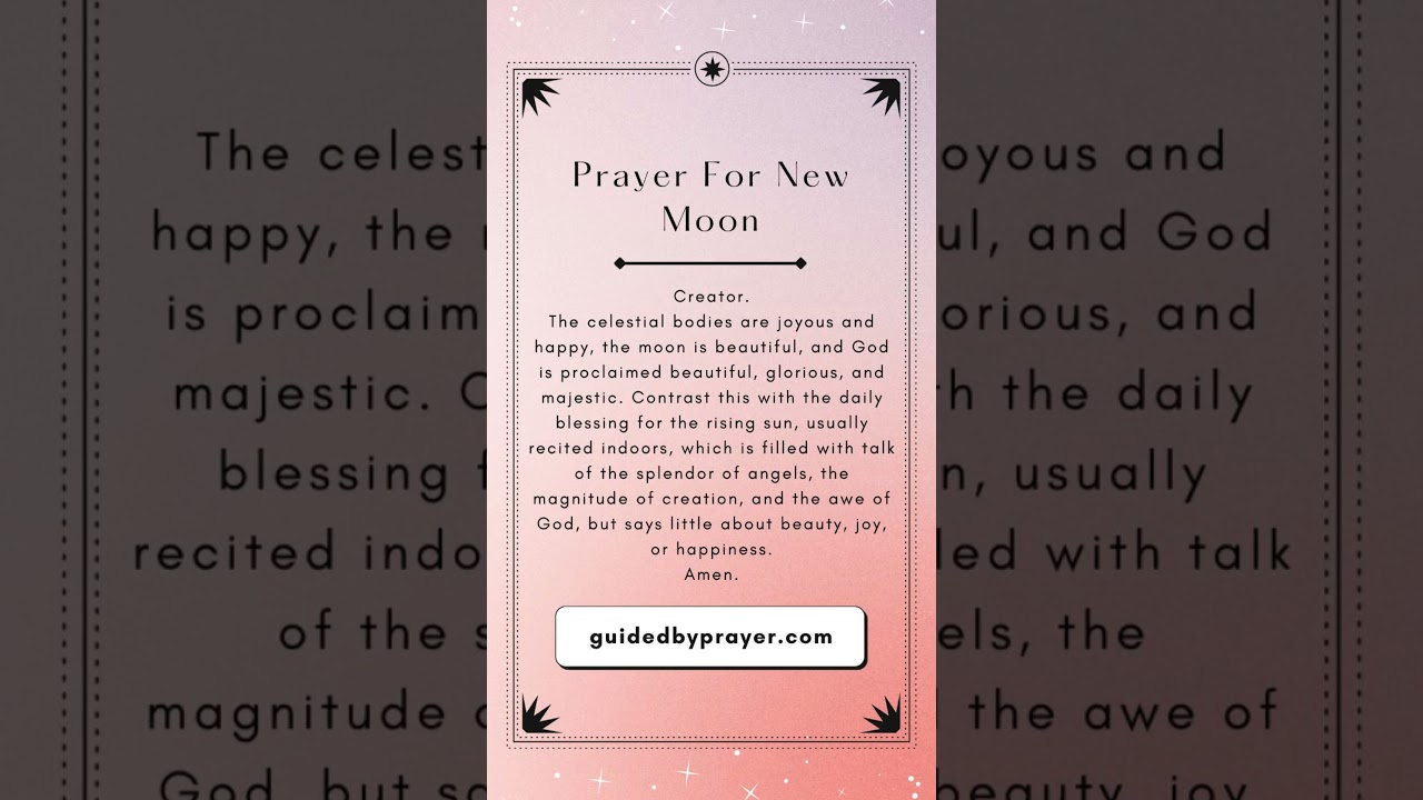 Prayer for New Moon