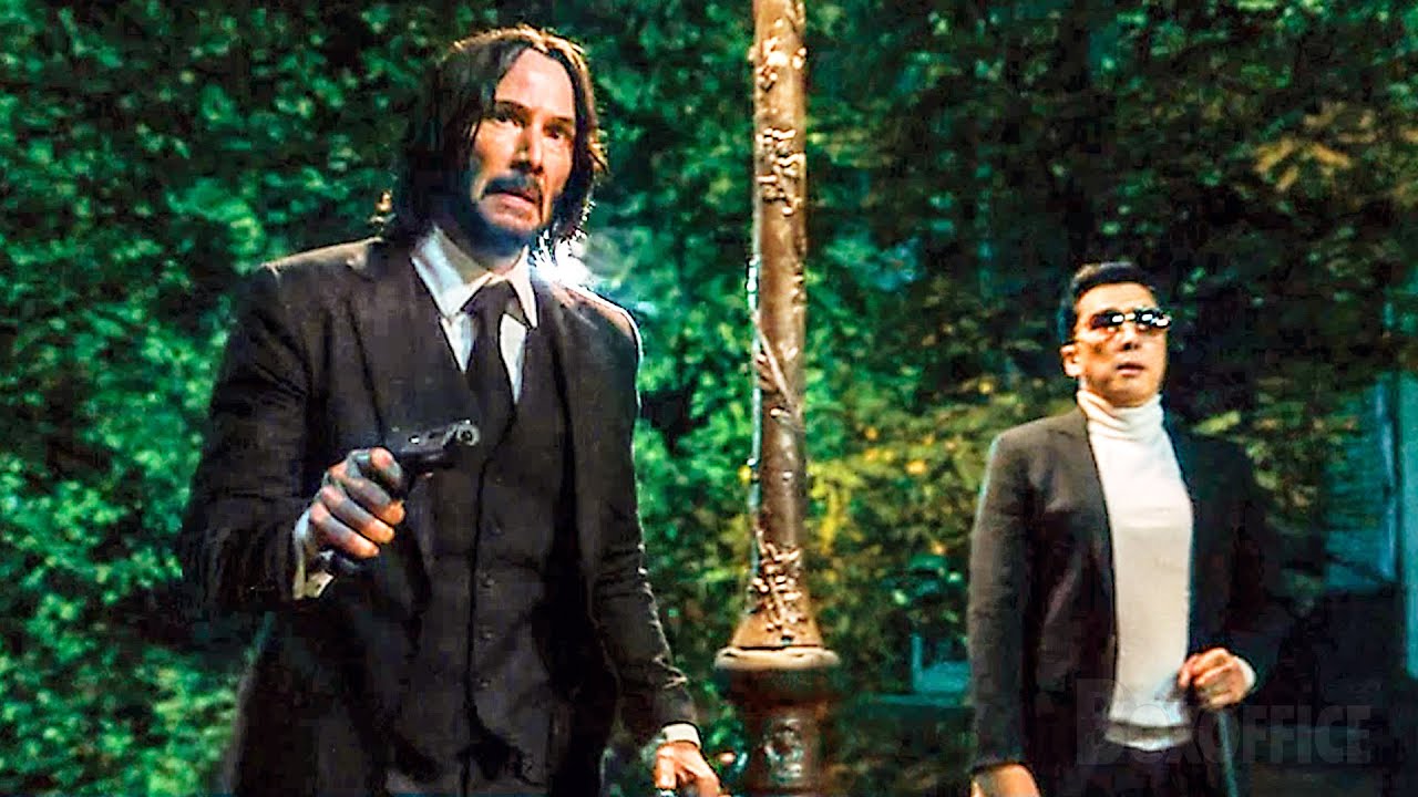 John Wick & Caine VS The Marquis’ Mobs (The fall down the stairs  ) | John Wick: Chapter 4 | CLIP