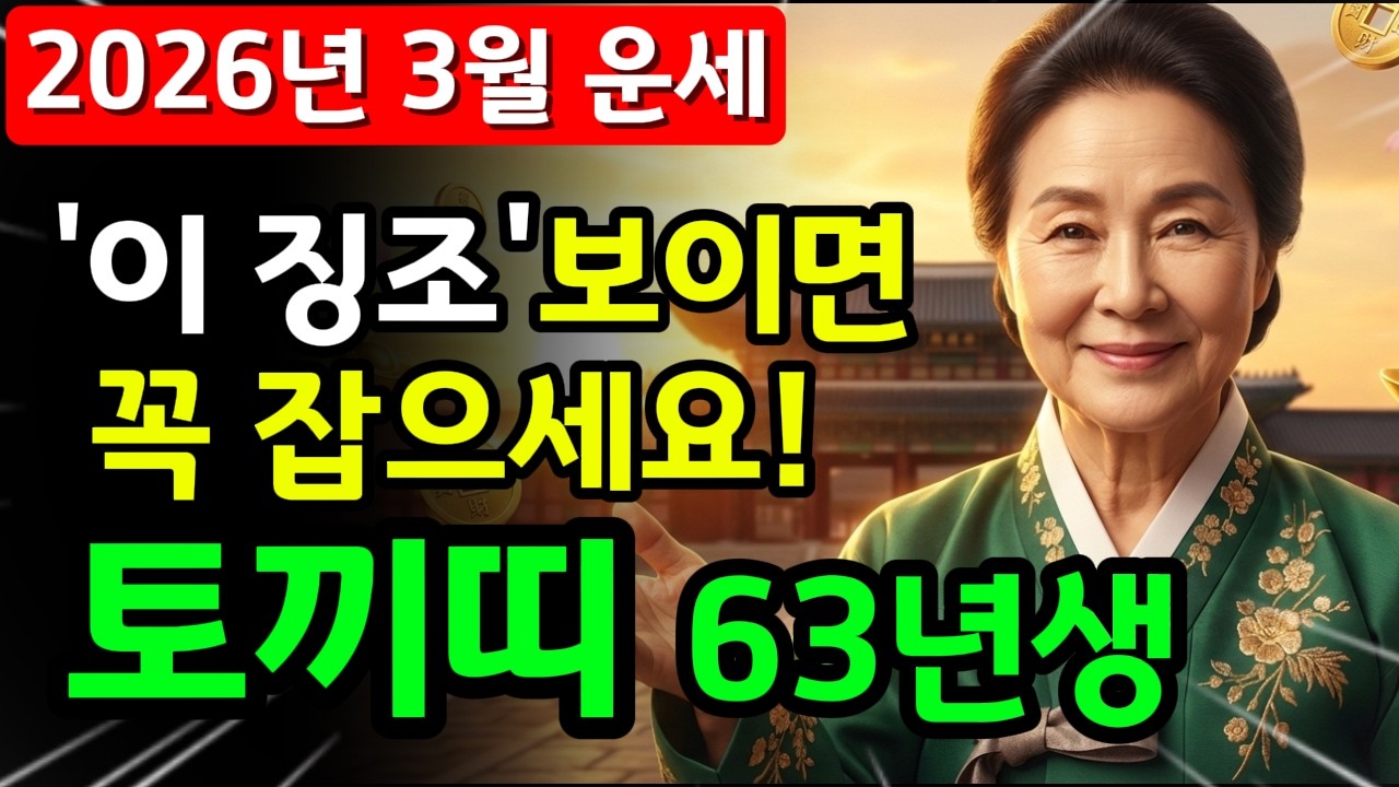 [63년생 필독] 3월에 갑자기 '이 신호'가 보인다면? 토끼띠 대운이 시작되는 확실한 증거! 🚨✨