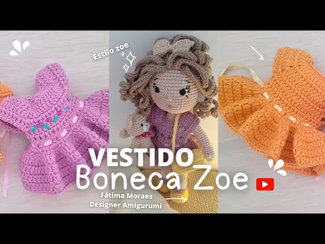 Modelos de Vestidos para Bonecas em Crochê – Fotos e Vídeo., Bigtudo  Artesanato