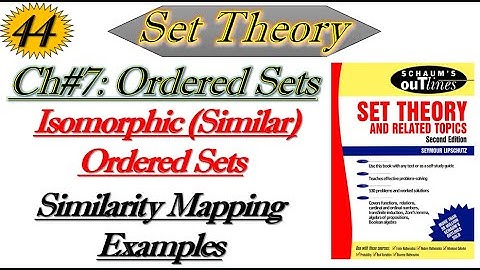 Lec#44||Isomorphic(Similar) Ordered Sets||Similarity Mapping||Examples||Set Theory by Schaum Series