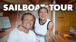 Full Boat Tour of our MONOHULL SAILBOAT | TINY HOUSE on water