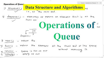 Operation of Queue | enqueue(), dequeue(), front(), rear(), isEmpty(), isFull(), Size() | DS