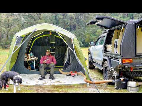 Camping en voiture de 2 nuits sous de fortes pluies