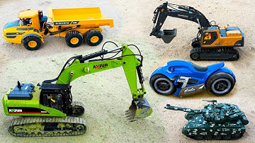 Máy Xúc Điều Khiển Từ Xa , Xe Cẩu Khổng Lồ Múc Cát lên Xe Ben , Xe Tải , Ô Tô Đồ Chơi Xoay 360
