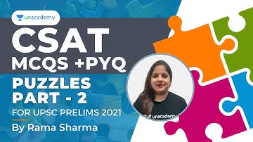 CSAT GS Paper - II MCQs | Puzzel (Part - 2) | UPSC Prelims 2021 |  Rama Sharma Unacademy Articulate