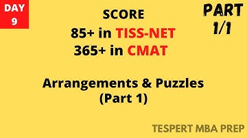 Tissnet 2023 Preparation I Logical Reasoning |  Arrangements & Puzzles  (PART  1) |