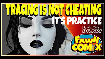 Tracing is NOT Cheating.  Goth Girl Drawing - Practice -  SketchBook Pro - Time lapse.