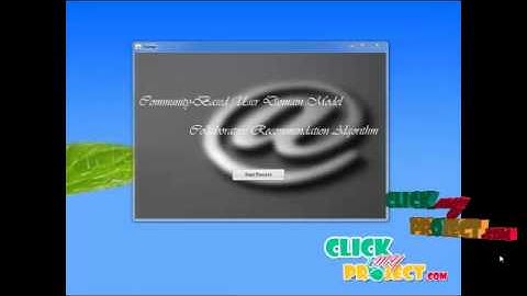 Final Year Projects  | Community-Based User Domain Model Collaborative Recommendation Algorithm.
