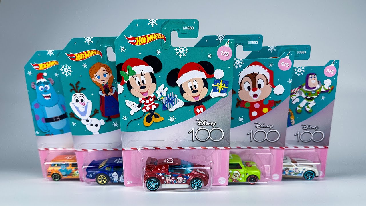 Unboxing 2023 Hot Wheels Disney 100 Years - Holiday Cars - YouTube