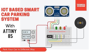 IOT Based Car Parking System Using Attiny 85 || Tinkercad