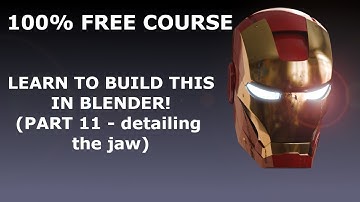 Blender tutorial Iron Man free course - part 11 - details on the jaw