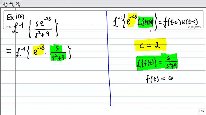2nd shift Theorem Inverse Laplace Transform Example 1a