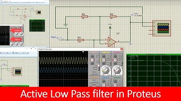 Active low pass filter with uA 741 in proteus tutorial