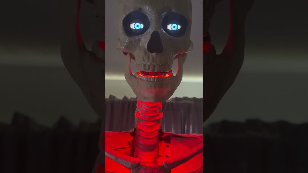 6.5 ft. Grave & Bones Animated LED App Controlled Ultra Skelly with LifeEyes LCD Eyes 
